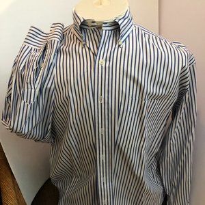 Ralph Lauren Golf Button Down Collar Shirt    Blue/White stripe   Size Large